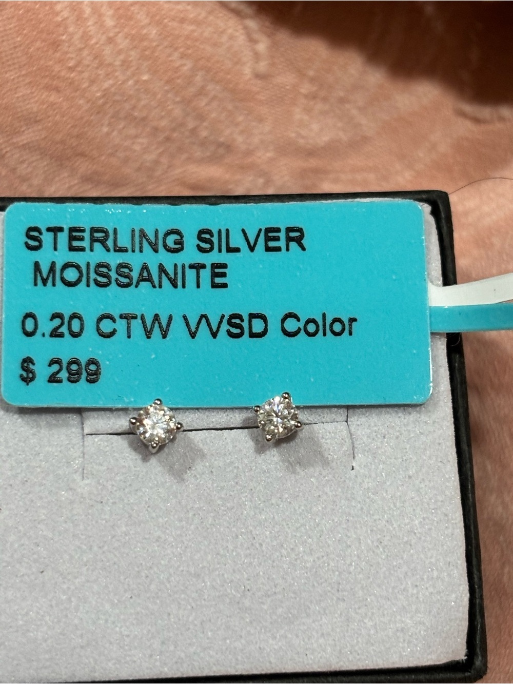 Classic 925 sterling Silver moissanite Stud Earrings